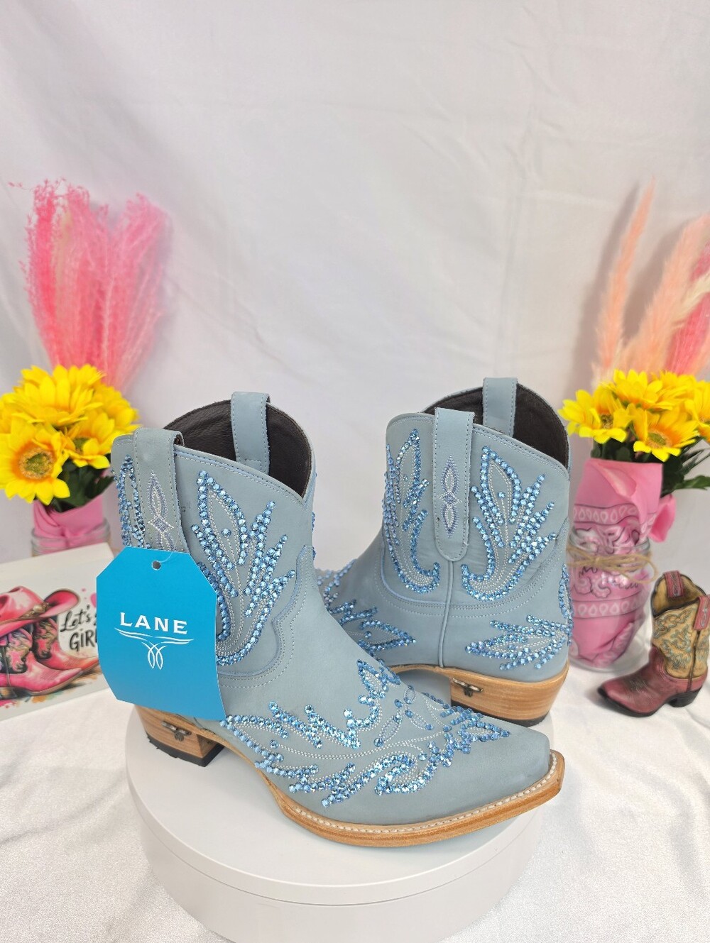 New LANE Lexington Cowgirl Boots with SWAROVSKI Crystals - Picture 11 of 11